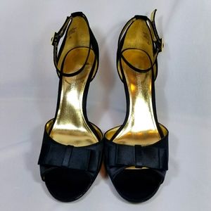 Enzo Angiolini Black Satin high heels sandal